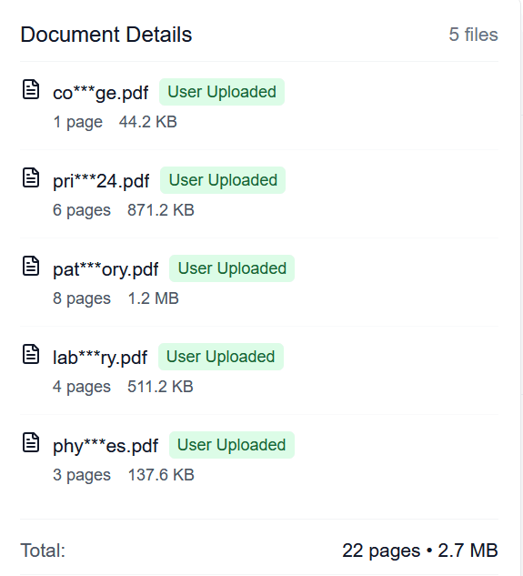 Screenshot of OneFaxNow showing a court filing document ready to fax with file details and page count